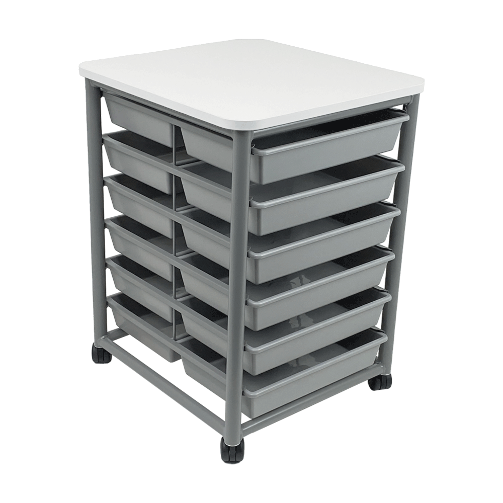 Single Tote Trolley Snowdrift 12 Trays