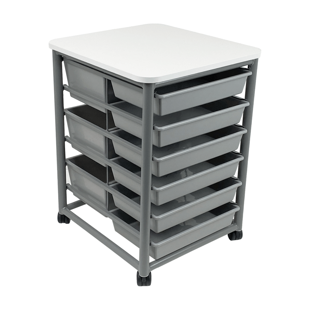 Single Tote Trolley Snowdrift 6 Trays