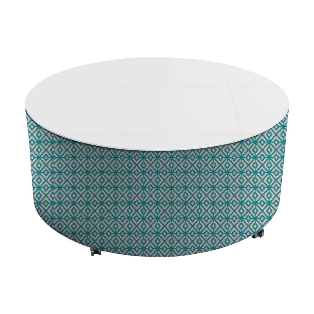 Orbit Ottoman Writeable Top Aqua
