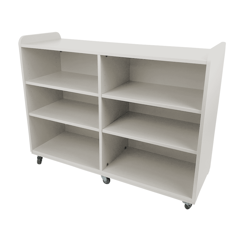 2 Bay Mobile Shelf Unit Seal Grey