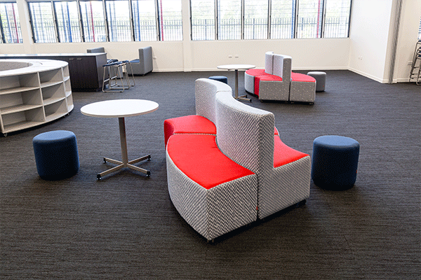 Yarrabilba College soft furnishing with Ottomans