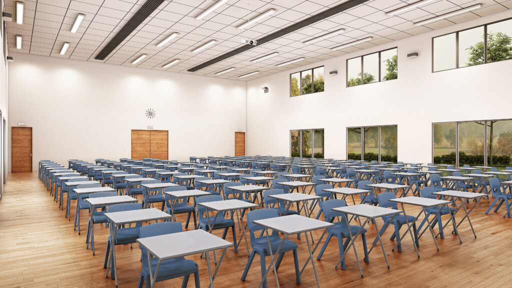 Exam Hall folding exam desks