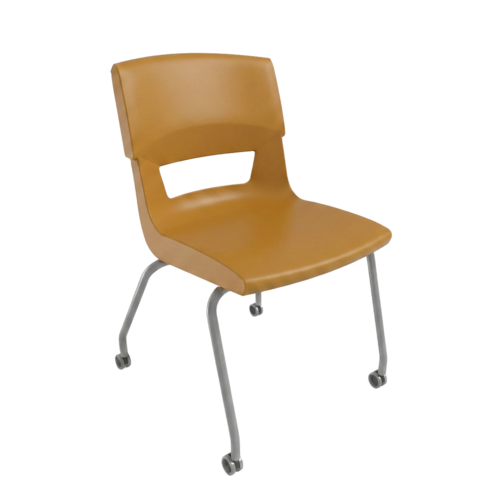 Postura-4-leg-chair-on-castors-amber