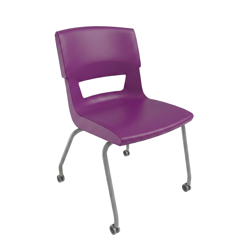 Postura-4-leg-chair-on-castors-grape