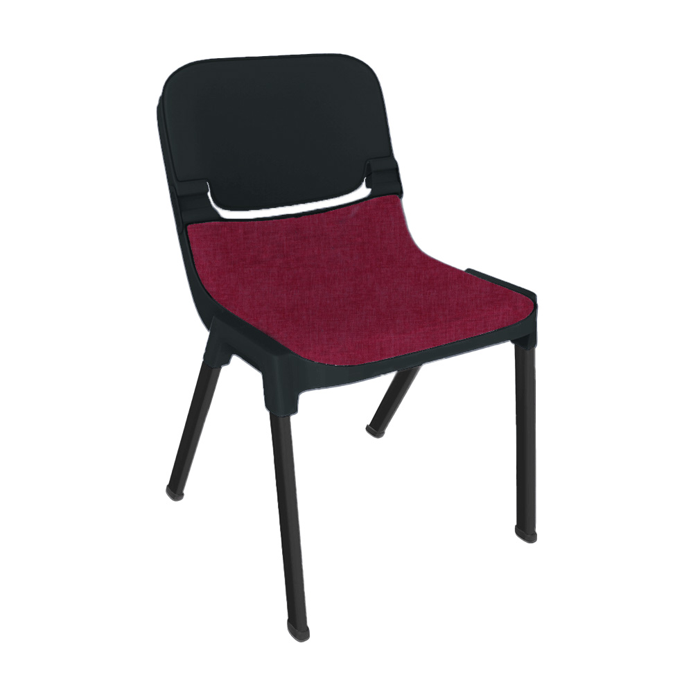 Progress-Chair-DarkGrey-With-Padded-Seat-Magenta