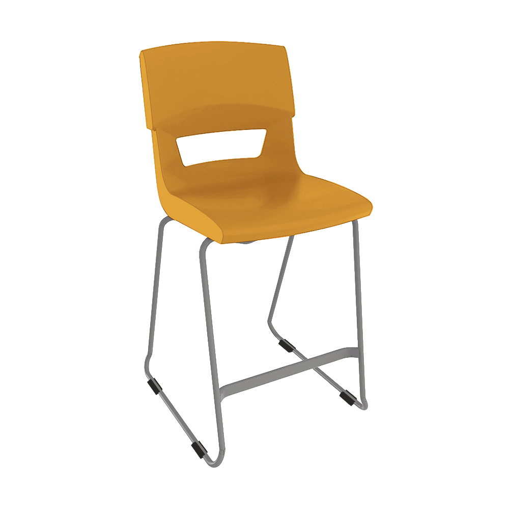 postura-plus-sled-stool-amber-with-black-glides