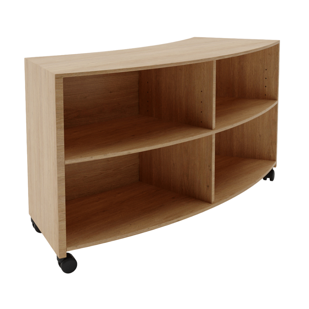 smart curve bookcase teak 720